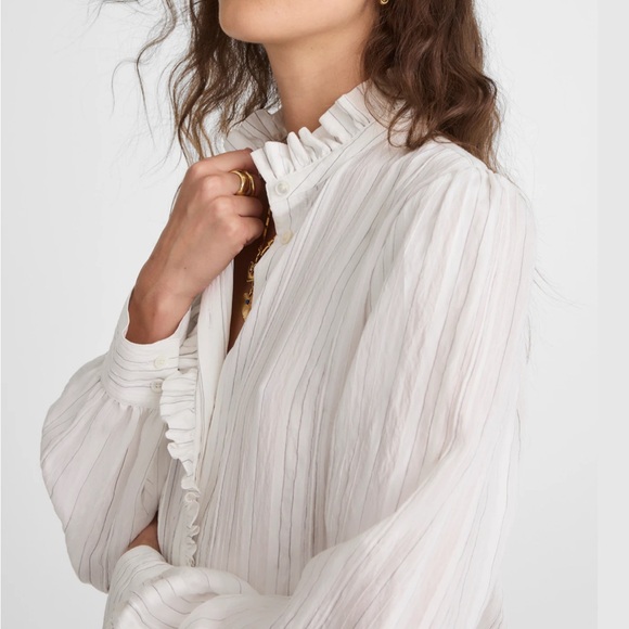 NWT Madewell Ruffle Button-Up Top (XS) - Picture 5 of 11
